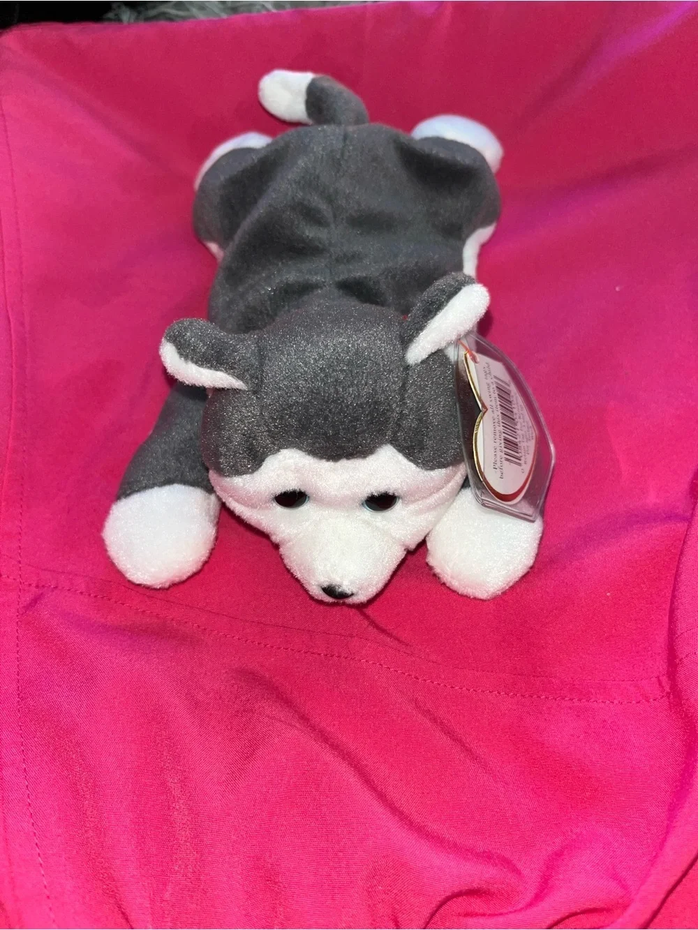 Ty Nanook Plush Husky Dog Toy - Gray & White Soft Pet Plush